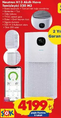 NEUTRON H13 AKILLI HAVA TEMİZLEYİCİ 520 M3 NEUTRON H13 AKILLI HAVA TEMİZLEYİCİ 520 M3